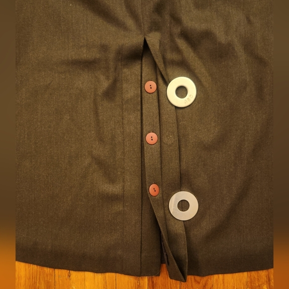 Talbots Petites Made In Italy Army Green Wool Skirt Fully Lined Size 6 Stretch - Picture 5 of 11
